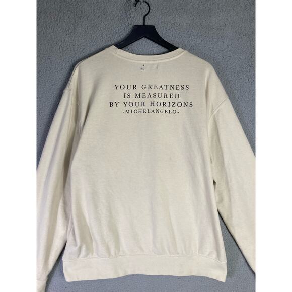 Unisex Ivory Michelangelo Art Graphic Crewneck Sweatshirt Unisex XL - Picture 8 of 10